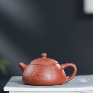 Handmade Yixing Tím / Tím Violet / Tím Hoa Cà Bình Trà Đất Sét Nguyên Bản Mỏ Bùn Xanh Nhạt 170ml Retro Phong Cách Trung Hoa Bộ Trà Dùng Cho Gia Đình Sản Xuất Trà