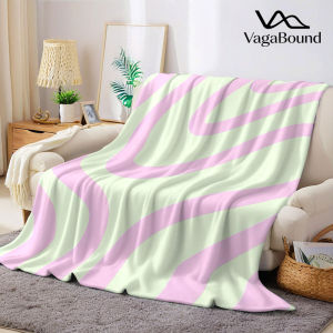 Mint Pink Liquid Wave Flannel Blanket Warm Soft Halloween Christmas Decorative Couch Warm Cozy All-Season Gift