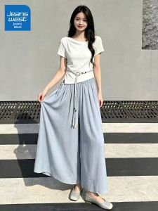 Jeanswest | Quần Culottes Palazzo Giảm Béo Thoáng Khí Màu Xanh Nhạt