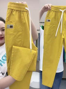 Cotton and Linen European Goods Casual Pants for Women New Summer New Arrival Ankle-Tied Loose Trendy Thin Straight-leg Radish Harem Trousers