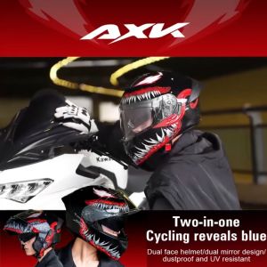 AXK Modular helmet Motorcycle modular open face helmet Full face helmet HD dual visor with ICC Motorcycle helmet for men and women