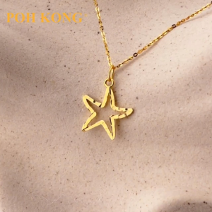 POH KONG 916/22K Gold Trendy Star Pendant