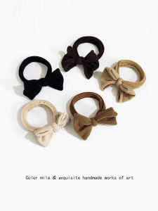 Durable No-Seam Butterfly Knot Hair Ties for Women Elastic Hair Bands Basic Leather Cover Long-lasting Hair Accessories