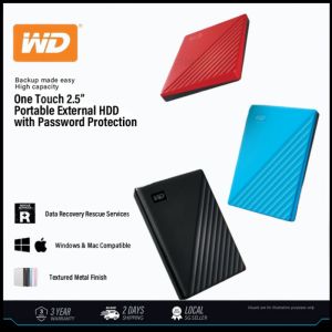WD My Passport Portable Hard Drive 1TB/2TB/4TB/5TB/6TB | USB3.0 Portable | Suitable laptop Backup Multi-Color Selection