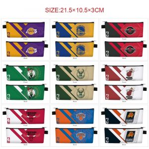 กระเป๋าหนัง PU เครื่องเขียนดินสอสี่เหลี่ยมซิปที่เก็บเครื่องเขียนชายและนักเรียนผู้หญิงกล่องนุ่มทีมกีฬาดาวจริง Madird Liverpool LakersLogo ลักษณะพิเศษ