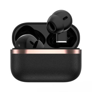 Leather Designed Wireless Semi-In-Ear Earphones Comfortable Wear Extended All-Day Battery Equipped with Integrated Microphone