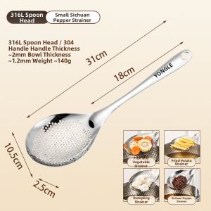 YONGLE | Food Grade 316L Stainless Steel Kitchen Strainer