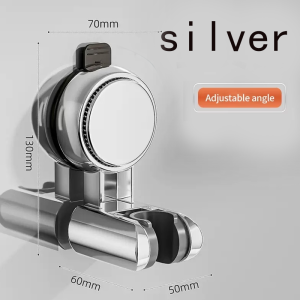 Relocatable Wall Mounted New Unique Horizontal Setting Suction Cup Handheld Shower Head Holder Supports Large Shower Head