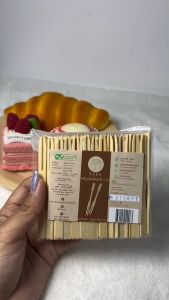 ไม้จิ้มผลไม้ ส้อมจิ้มผลไม้ทําจากไม้ ขนาด9cm (แพ็ค100ชิ้น)