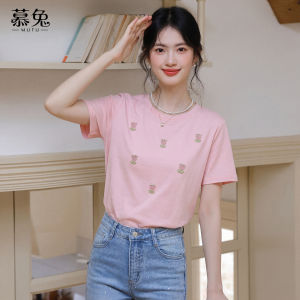 MUTU | Sweet 3D Floral Shoulder Straight Casual T-Shirt