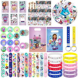 Gabby Dollhouse Cats Party Favors Gift Bag Fillers Stickers Slap Bracelets Goody Bag Pinata Christmas Party Decorations