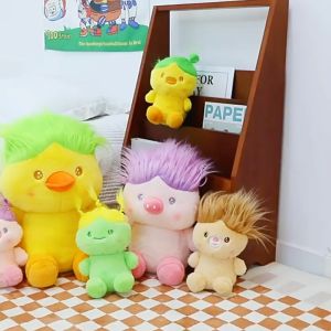 Thú nhồi bông vịt vàng có tóc xanh siêu cháy - Size từ 50cm đến 90cm - Quà tặng gấu bông con vịt vàng lông mềm mịn.