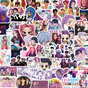 Korean Style K-POP Male Group Cartoon Character Stickers 74 Pieces Bullet Journal Anime Characters Cross-Border Bestseller