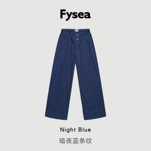 Fysea Classic Stripes Series Sleepwear Pure Cotton Long Pants Couples Home Clothes Can Be Worn outside Spring Summer Autumn