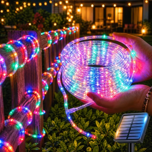 Outdoor Solar Transparent Tube Lamp 50/102/201LED 8 Lighting Modes Fairy Lights for Garden Trees Halloween Christmas Decoration