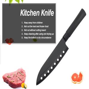 7-inch black chefs knife sushi knife meat slicer knife household kitchen knife anti-stick design