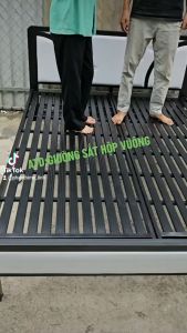 Giường ngủ sắt hộp ATD giường hộp cho gia đình chịu lực tốt màu trắng kem 1m21m41m61m8 dài 2m giao nhanh hcmBDĐN