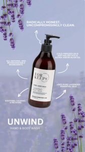 For Keeps Clean Beauty UNWIND Hand + Body Wash | Choose Your Size