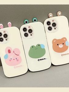 Cute Cartoon Frog Phone Case for Huawei Enjoy 80 Series Womens Style Straight Edge Protection Cover Silicone Material Supports 5G