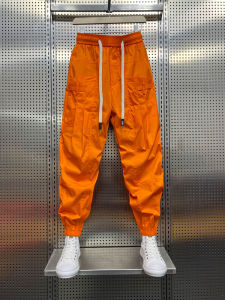 Summer Thin Solid Color Mens Casual Pants Nine Points Harlan Loose Trendy Couples Casual Pants Breathable Comfortable Workwear