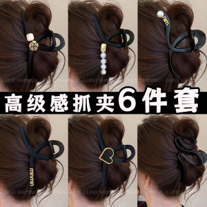 กิ๊บติดผมขนาดใหญ่สีดำสำหรับผู้หญิง กิ๊บติดผมทรงฉลาม ทรงหรูหรา สำหรับผมยาว ตกแต่งผมฤดูใบไม้ร่วงและฤดูหนาว