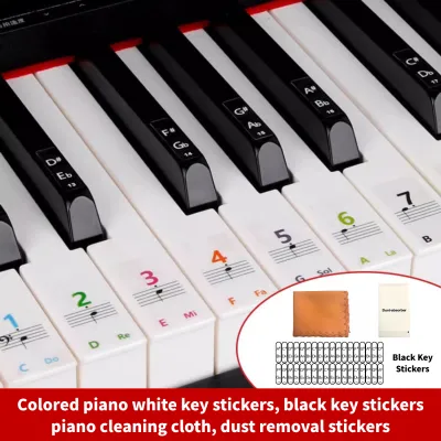 Piano keyboard stickers suitable for 88/61/54/49/37 keys large and easy to remember for learning note labels for beginners
