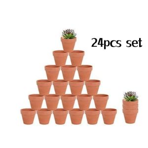 24 Pcs 2.5 Terra Cotta Pots Pottery Planter Cactus Flower Pots Succulent Pot with Drainage Hole- Great for PlantsCrafts