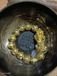 Piyao Bracelet lucky Charm with money balls high quality gold plated.