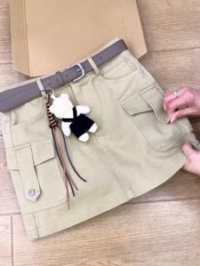 Váy Ngắn Chữ a Cạp Cao Bó Sát Che Mông Phong Cách Hàn Quốc Cổ Điển Cho Nữ Mùa Hè 2025 Quần Áo Làm Việc Chống Ánh Sáng