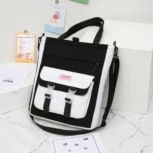 Large Capacity Multi-Purpose Canvas Tuition Bag Primary and Secondary School Students Art Bag Children Handheld Schoolbag Korean Style Shoulder Messenger Bag
