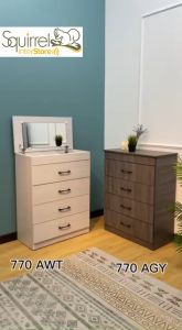 Squirrel Economic Chest Drawer Cabinet With Make Up Mirror & Hidden Storage- 770-CD