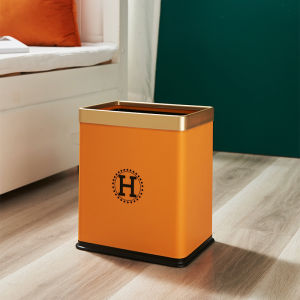 Portable Large Capacity Kitchen Bedroom Plastic Garbage Can Handheld No-Cover Ring Square Living Room Storage Bucket