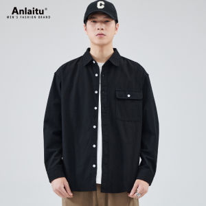 Casual Slim Fit Mens Long Sleeve Cotton Shirt Thin Outerwear Spring Fashion Urban Style Comfortable Breathable Workwear Jacket