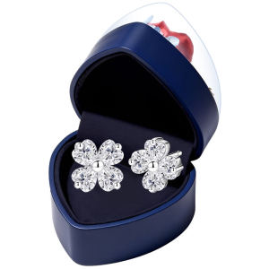 East Beauty | Four-Leaf Clover Pure 999 Fine Silver Stud Earrings