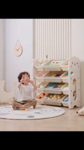 GOOGOO BIRD Multiple Sizes Bear Design Children Storage Toy Rack Bins Child Utility Organizer Bookshelf Storage Cabinet