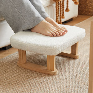 Creative Footstool Office Sofa Footrest Pad Footstool Pedal Footrest Anti-crossleg Small Stool Low Stool Wooden Material