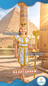 Baby Fourths United Nation White Egypt Queen Egyptian Pharaoh Costume for United Nation Attire for UN Events for Kids Girl