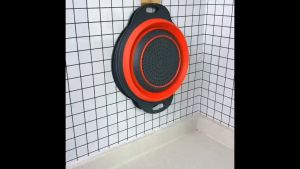 Silicone Round Folding Vegetable Washing Drain Basket Strainer Collapsible Drainer Kitchen Tool