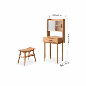 YUANSHI YUANSU | Solid Oak Wooden Dressing Table and Desk for Bedroom