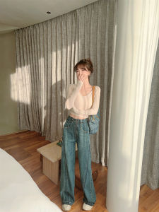 Quần Jeans Denim Ống Rộng Cạp Cao Phong Cách Retro Cổ Điển Cho Nữ Quần Dài Ôm Dáng Ôm Vừa Vặn Mùa Thu 2023 Quần Dài Thường Ngày