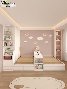 EYE-LUN | Giường riêng tư cho hai anh chị em có bàn kéo ra