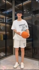 เซท2ชิ้นชายพิมพ์ลาย เสื้อยืด คอกลม แขนสั้น+กางเกงขาสั้น ผ้าวาฟเฟิล ลายหมี ผ้านุ่ม ใส่สบาย