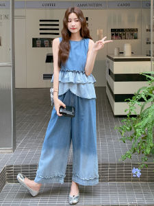 YINLUOYA | Elegant Loose Wide Leg Pants Set Two Piece Suite Age Defying Whole Set Comfortable Fit Casual Chic Summer Outfit Ensemble