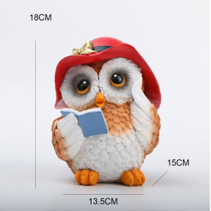 Resin Owl Figurine Realistic Animal Desktop Home Decorations Outdoor Garden Balcony Scenic Arrangement Cute Carved Office Zone