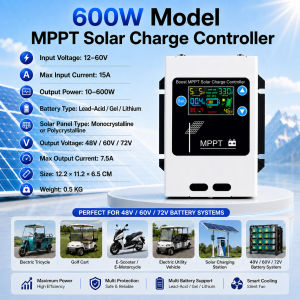 600W 1200W Boost MPPT Solar Charge Controller 12-60V Input to 48V 60V 72V Output for Lead Acid Gel Lithium Battery