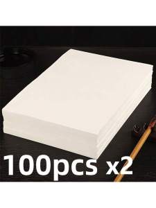 100/200pcs Half-Cooked Chinese Painting Rice Paper Suitable for Calligraphy and Brush Painting the Ideal Choice for Artists