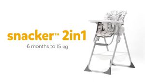 Joie Snacker 2 in 1 High Chair with Adjustable Height & Recline-able Seat (6 months+) - Alphabet / Starry Night Joie Baby Chair/ Feeding Chair