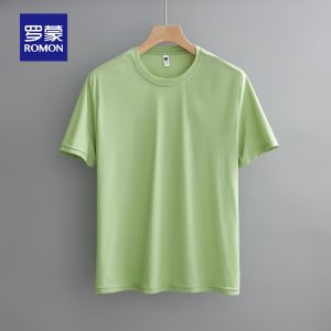 ROMON | Summer Lightweight Ice Silk Trendy Casual Loose Round Neck Pure White T-Shirt