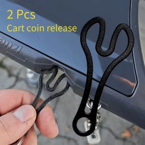 2Pcs Shopping Cart Token Keychain - Supermarket Trolley Unlocking Tool 3D Plastic Portable & Reusable Compact Sturdy Design