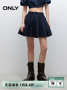 Only2025 Summer New High Waist A-Line Mini Skirt Womens Elastic Waist Versatile Pleated Half-length Skirts Fashionable Slimming